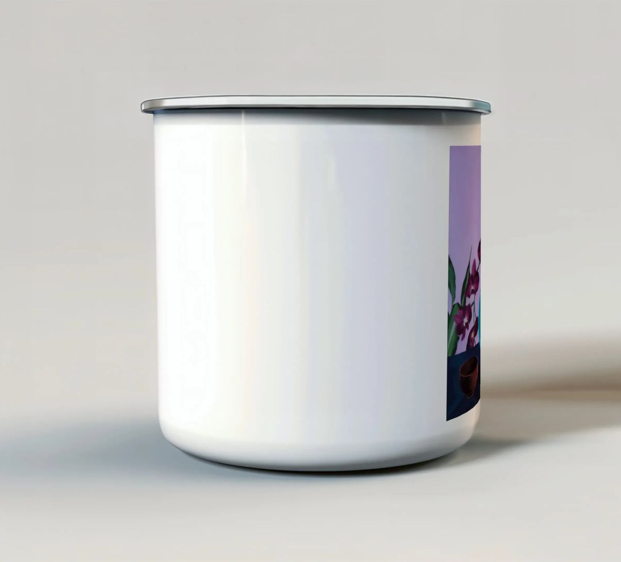 Duo Orchidea Azzurra tazza in smalto da Opal Strokes