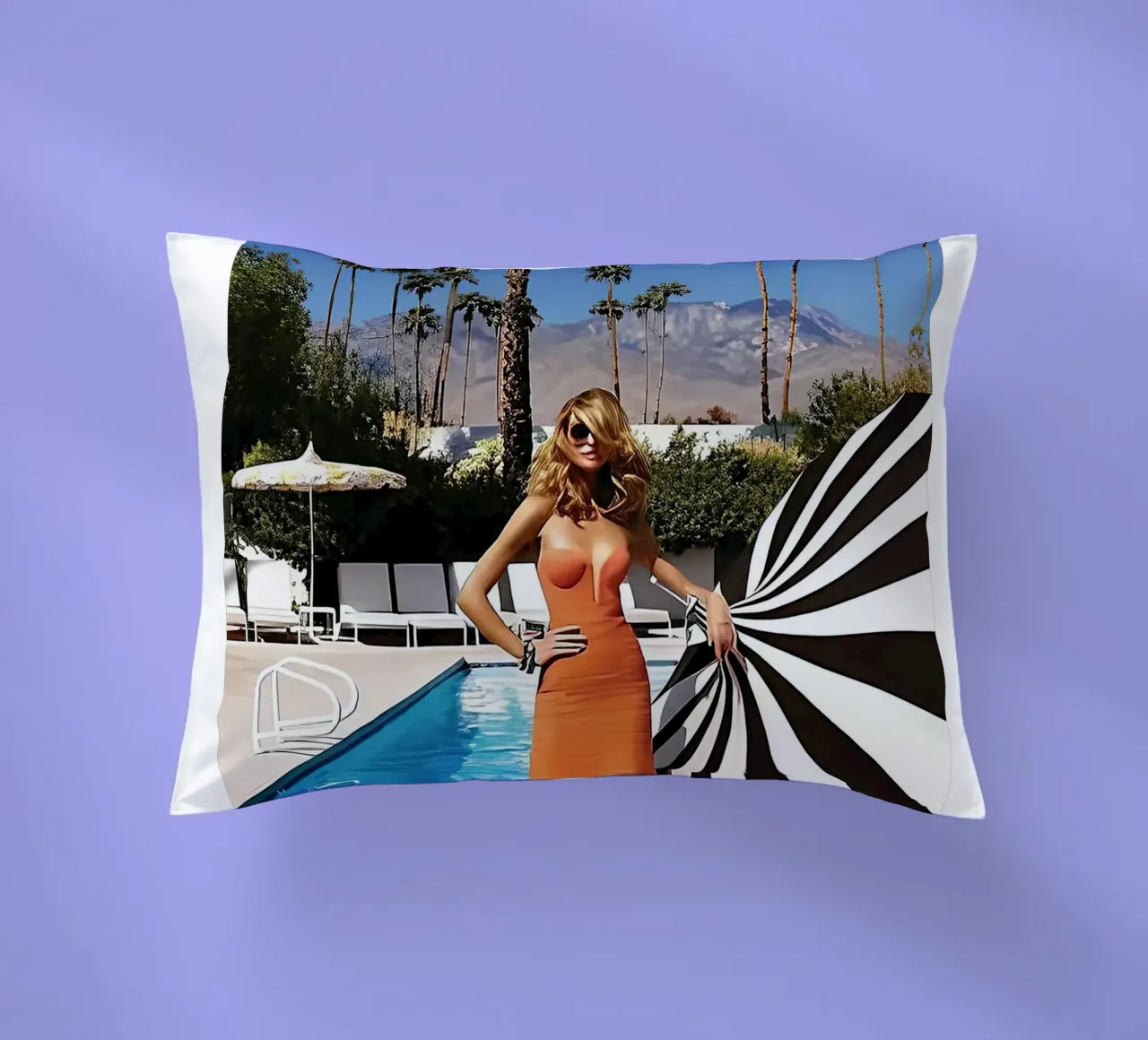 cool women Pool Side Slim Aaron cojín de Slim Aarons Vintage