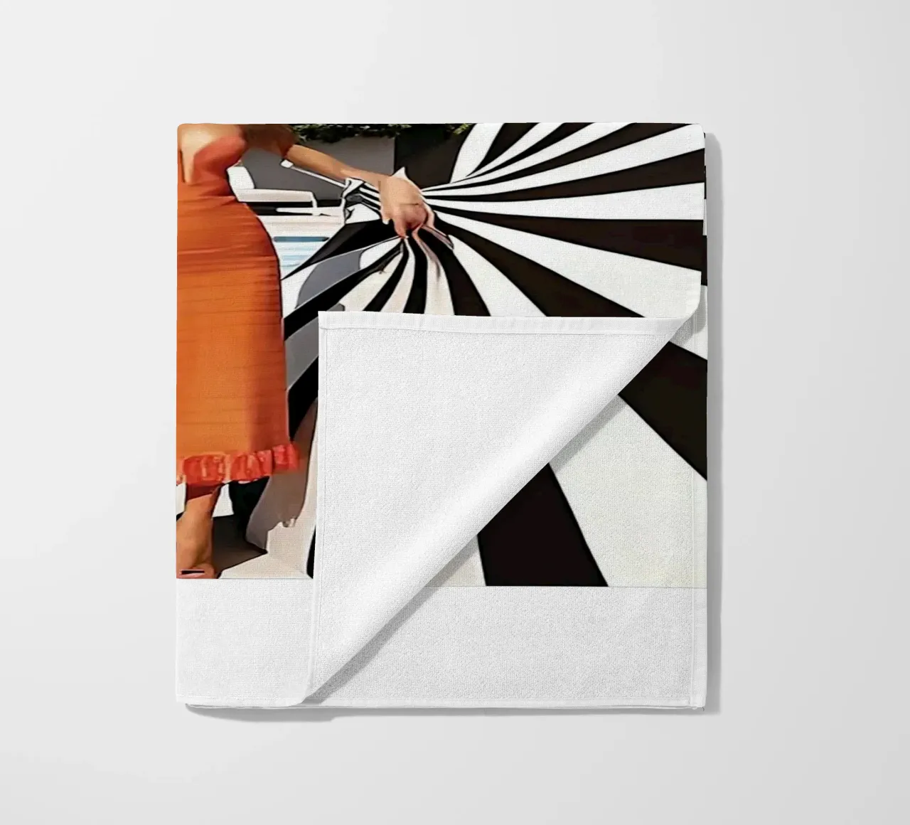 cool women Pool Side Slim Aaron beach towel by Slim Aarons Vintage