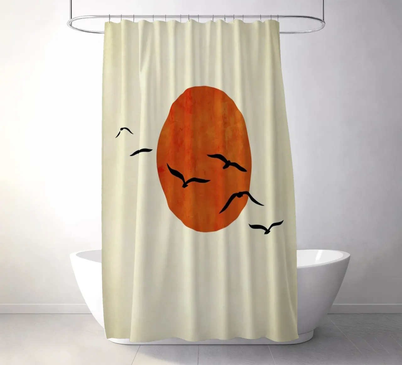 Dancing With The Sun shower curtain by Kubistika