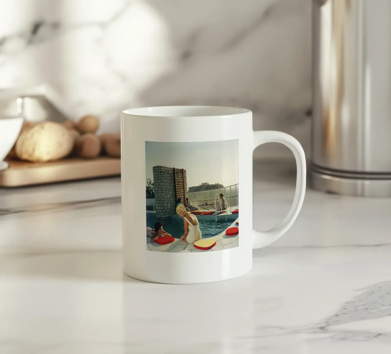 Piscina per feste tazza in ceramica da Slim Aarons Vintage