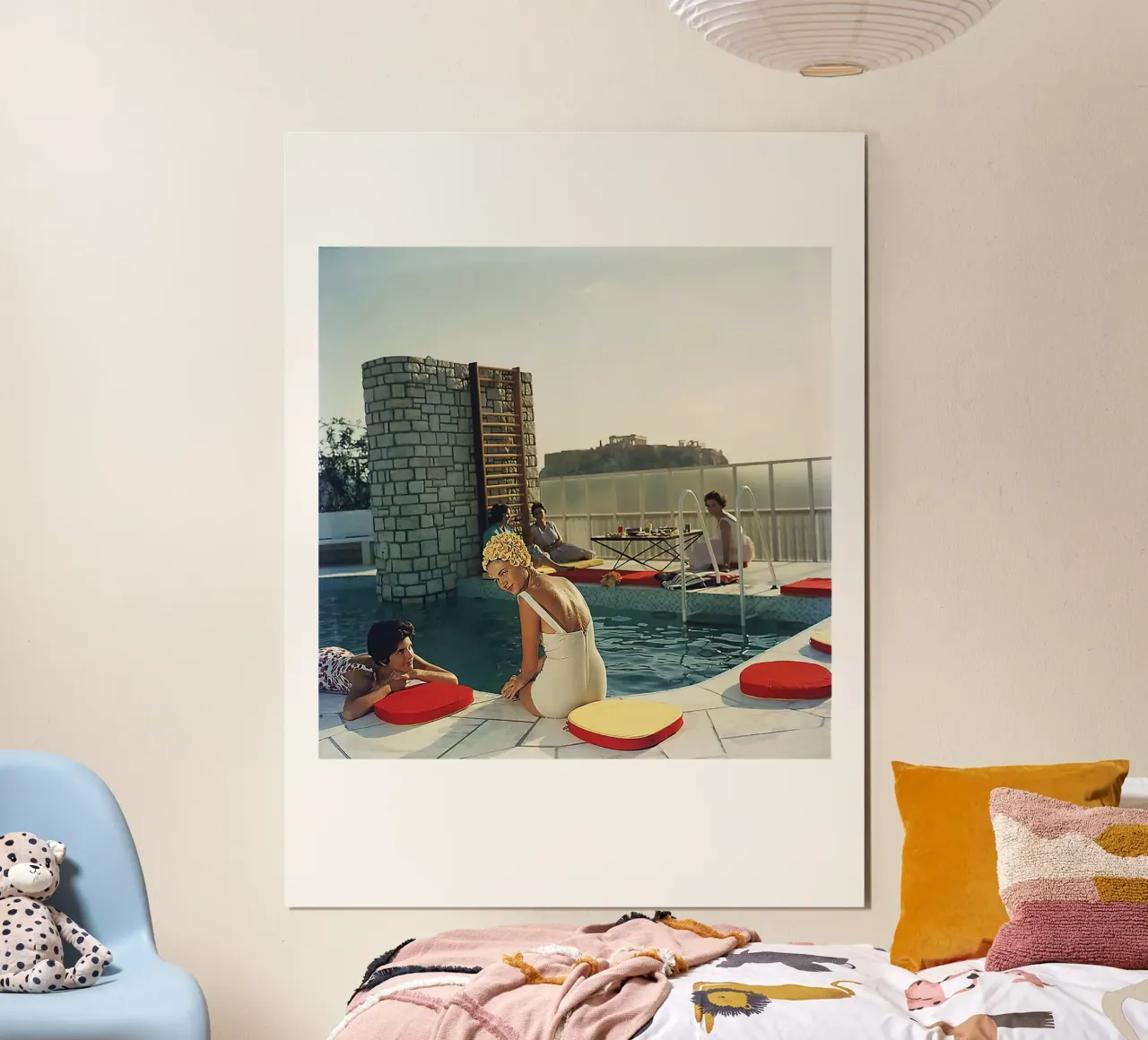 Piscina per feste poster con telaio in plastica da Slim Aarons Vintage