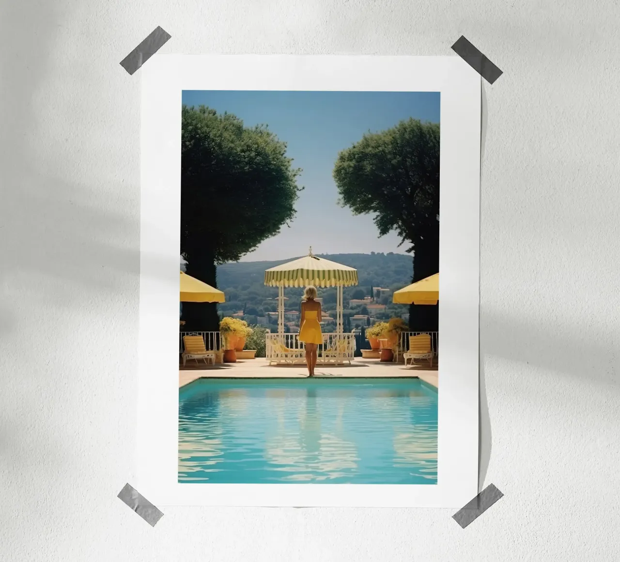 Retro 60's Style 'Cannes Pool poster de Slim Aarons Vintage