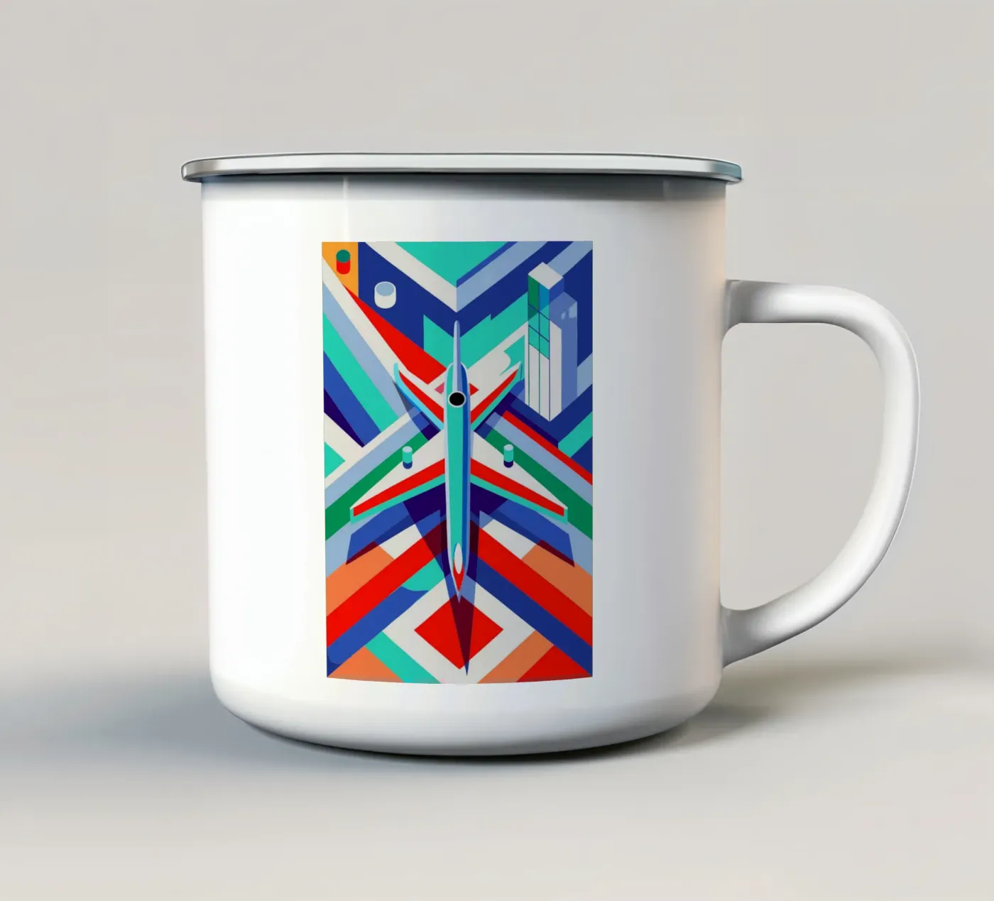 plane vector enamel mug by Elfath