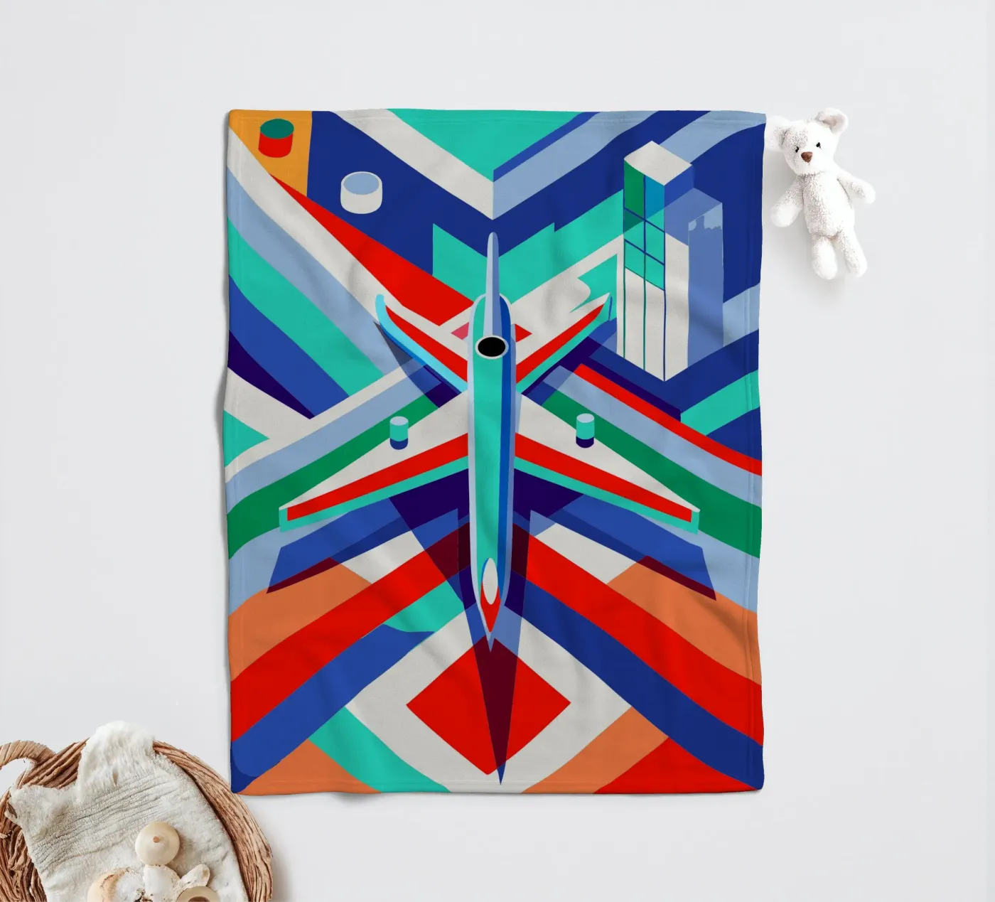 plane vector fleece blanket by Elfath