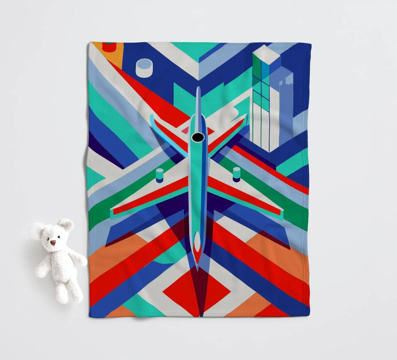 plane vector fleece blanket by Elfath