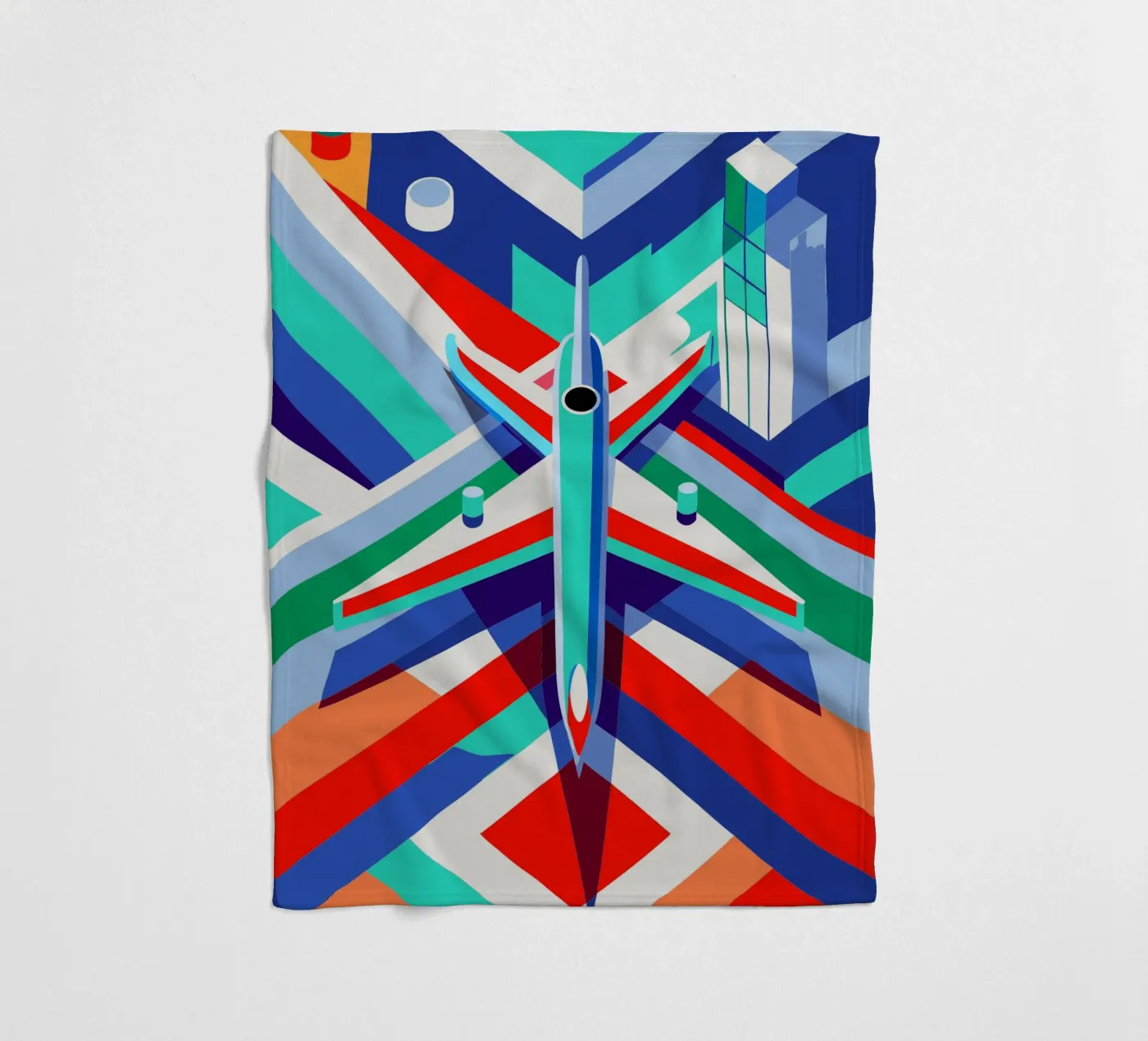plane vector fleece blanket by Elfath