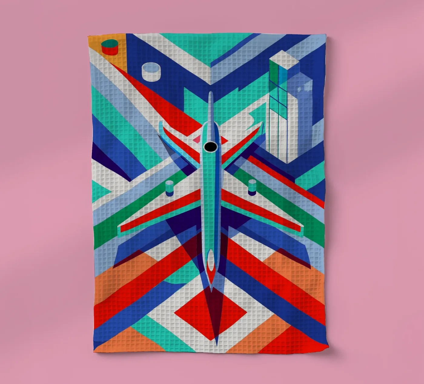 plane vector tea towel by Elfath