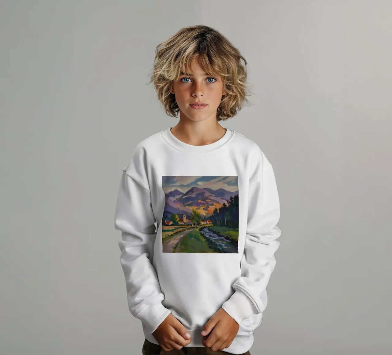 Pastoral Pathway Serenity kids sweatshirt by Radiance Landscape