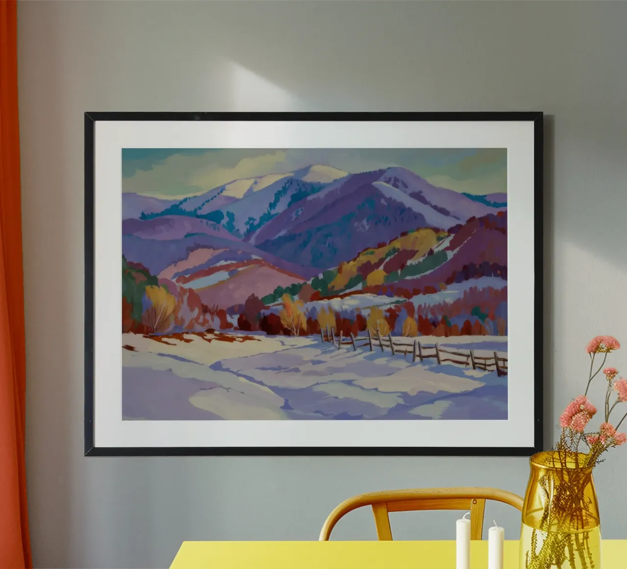 Sentiero del Monte Gelido poster con telaio in plastica da Celestial Harmony