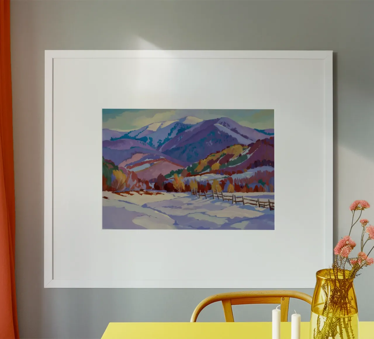 Sentiero del Monte Gelido poster con telaio in plastica da Celestial Harmony