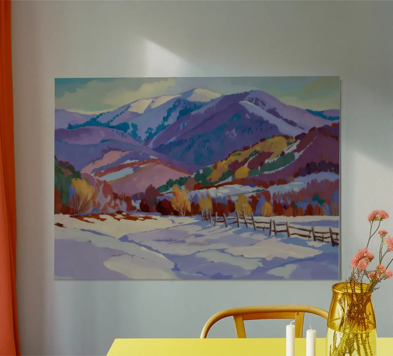 Sentiero del Monte Gelido poster con telaio in plastica da Celestial Harmony