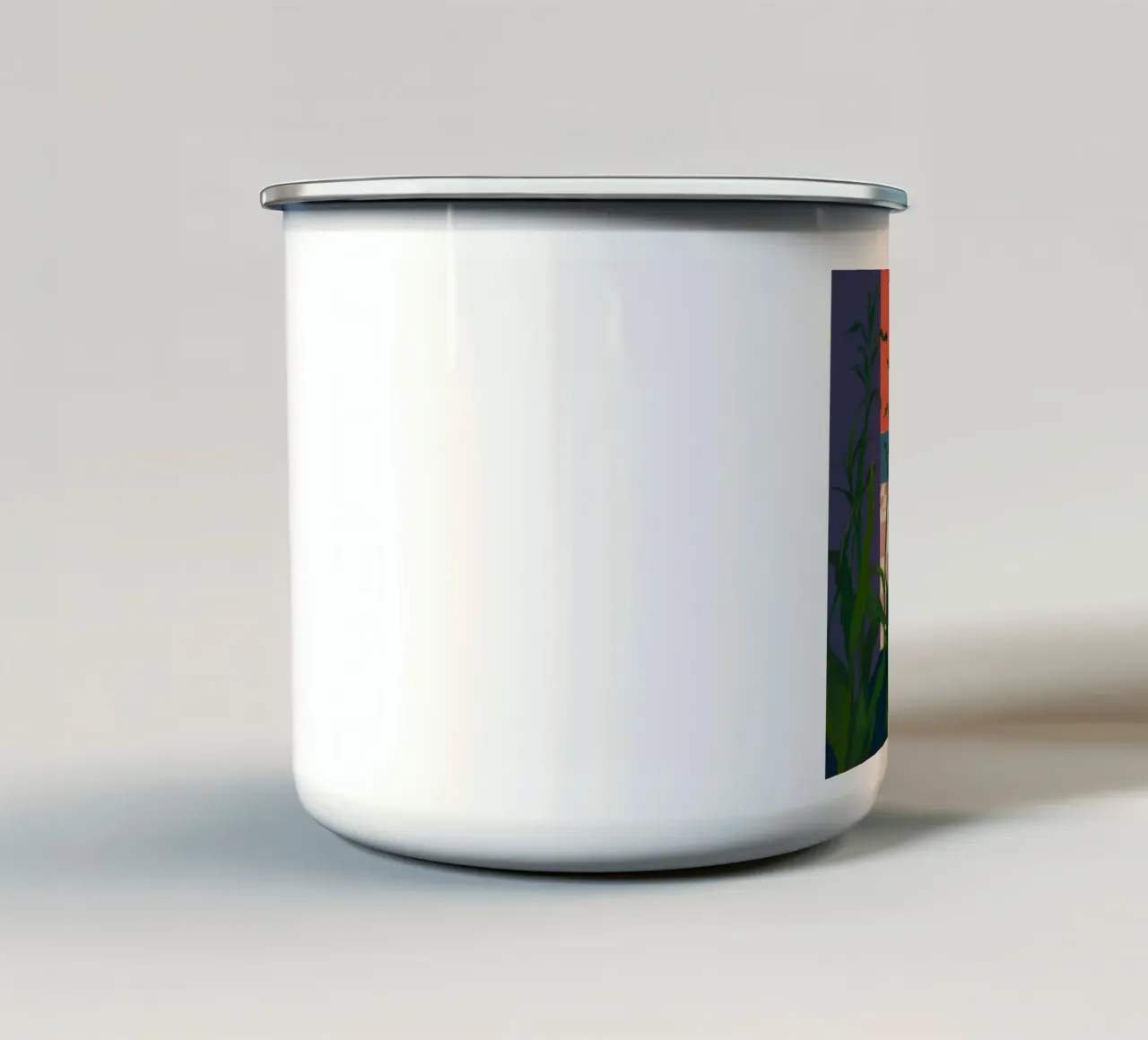 Riposo al sole a scacchi tazza in smalto da Opal Strokes