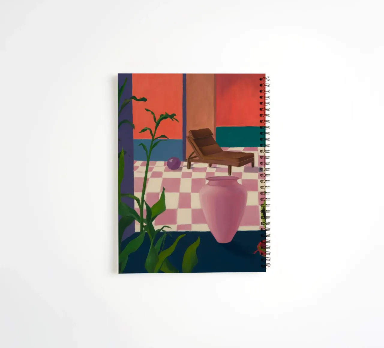 Checkered Sunlit Repose spiral notebook by Opal Strokes