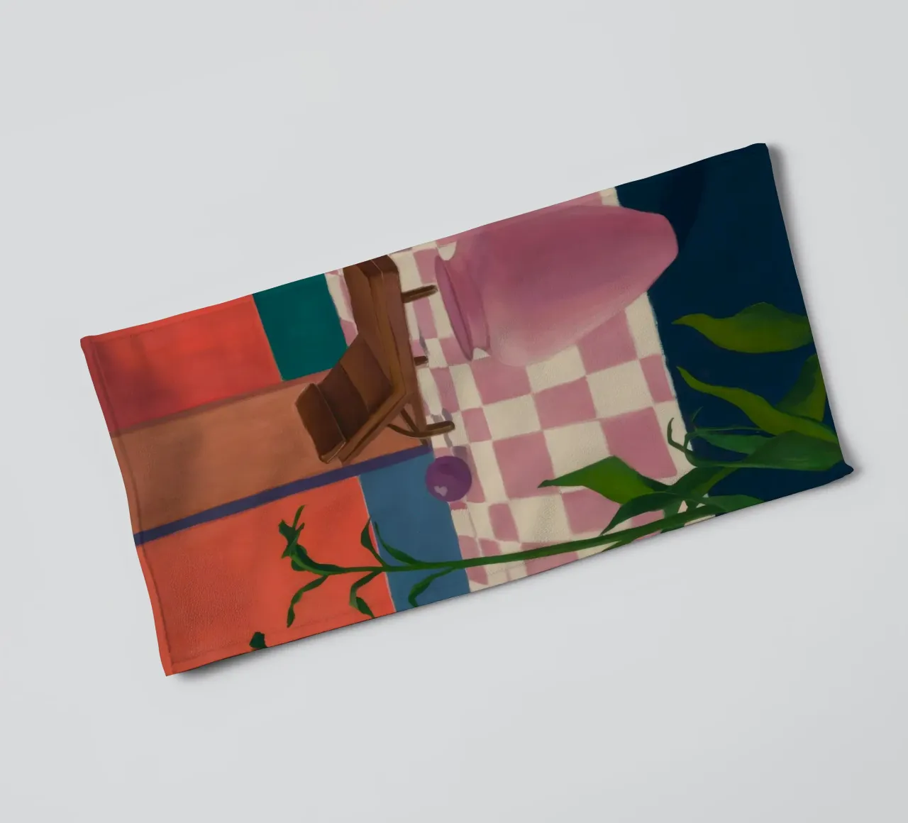 Checkered Sunlit Repose towel by Opal Strokes