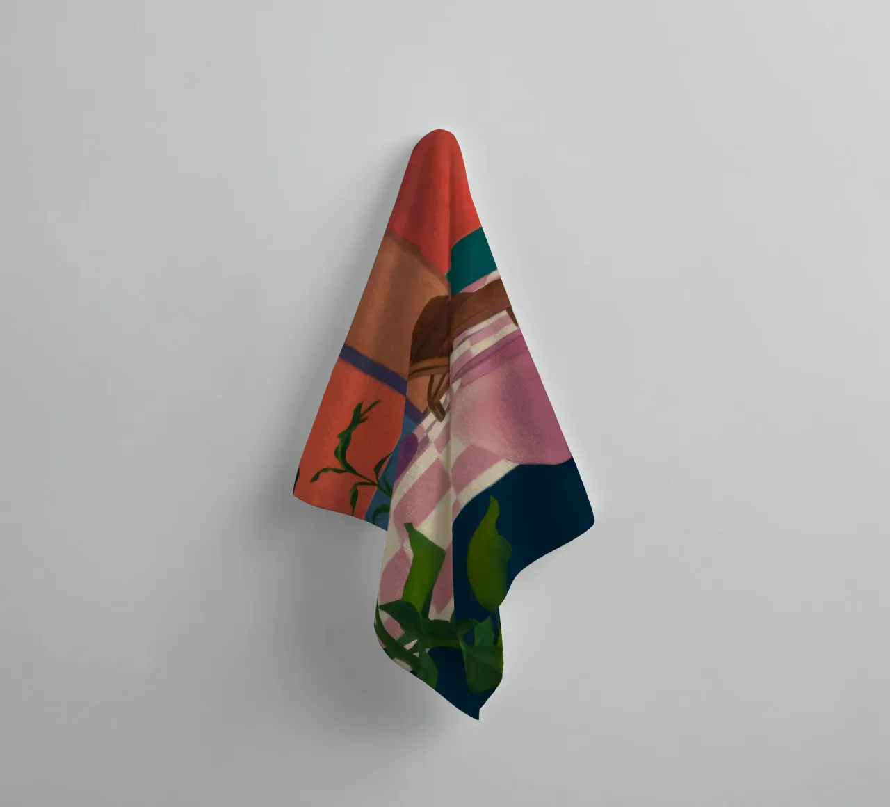 Checkered Sunlit Repose towel by Opal Strokes