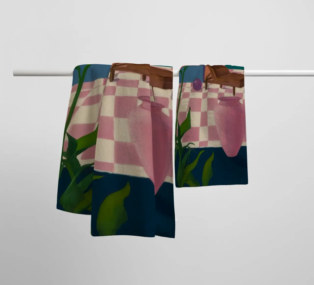 Checkered Sunlit Repose towel by Opal Strokes