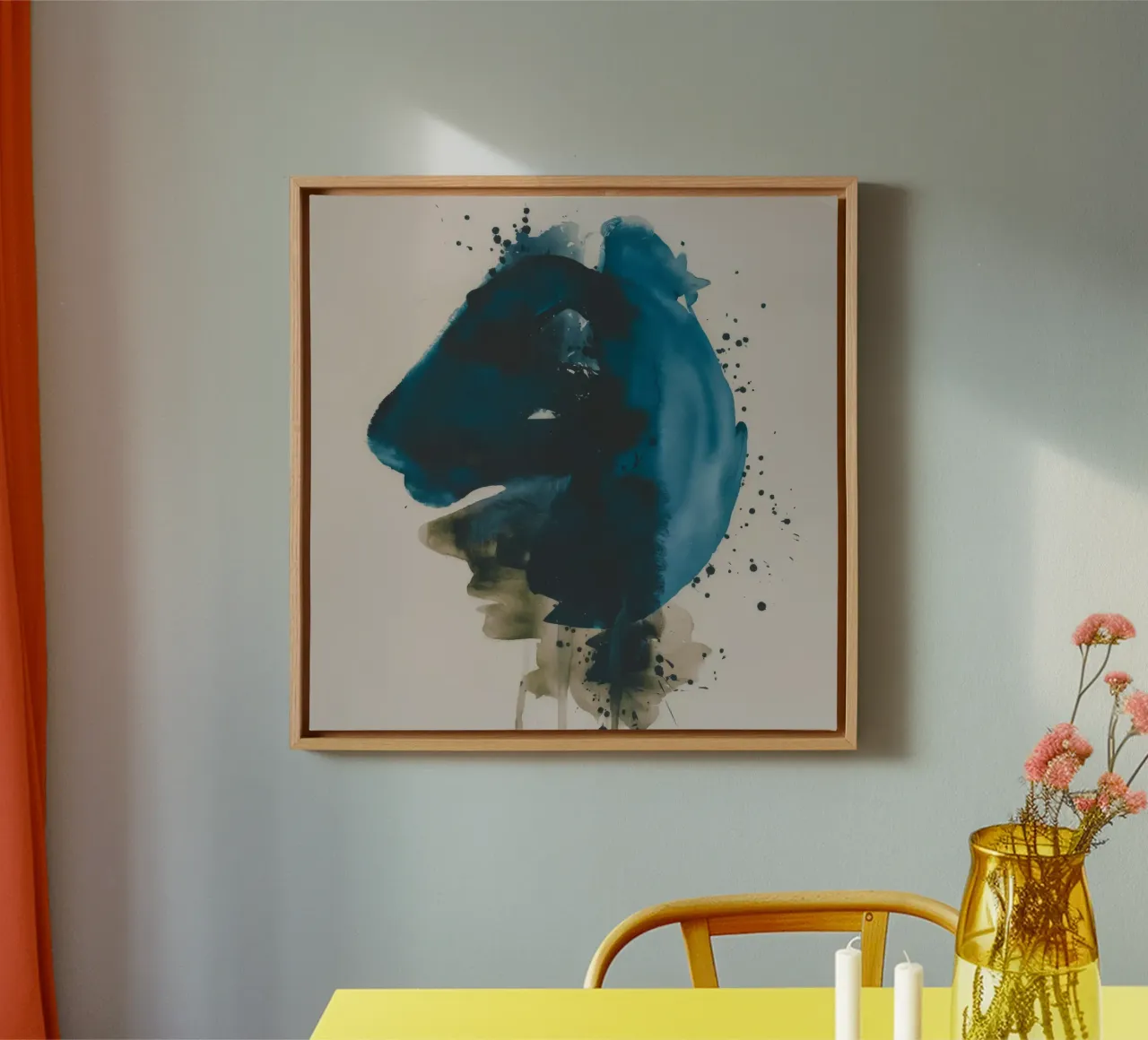 Cerulean Beest Blik canvas met Baklijst van Dream Spectrum