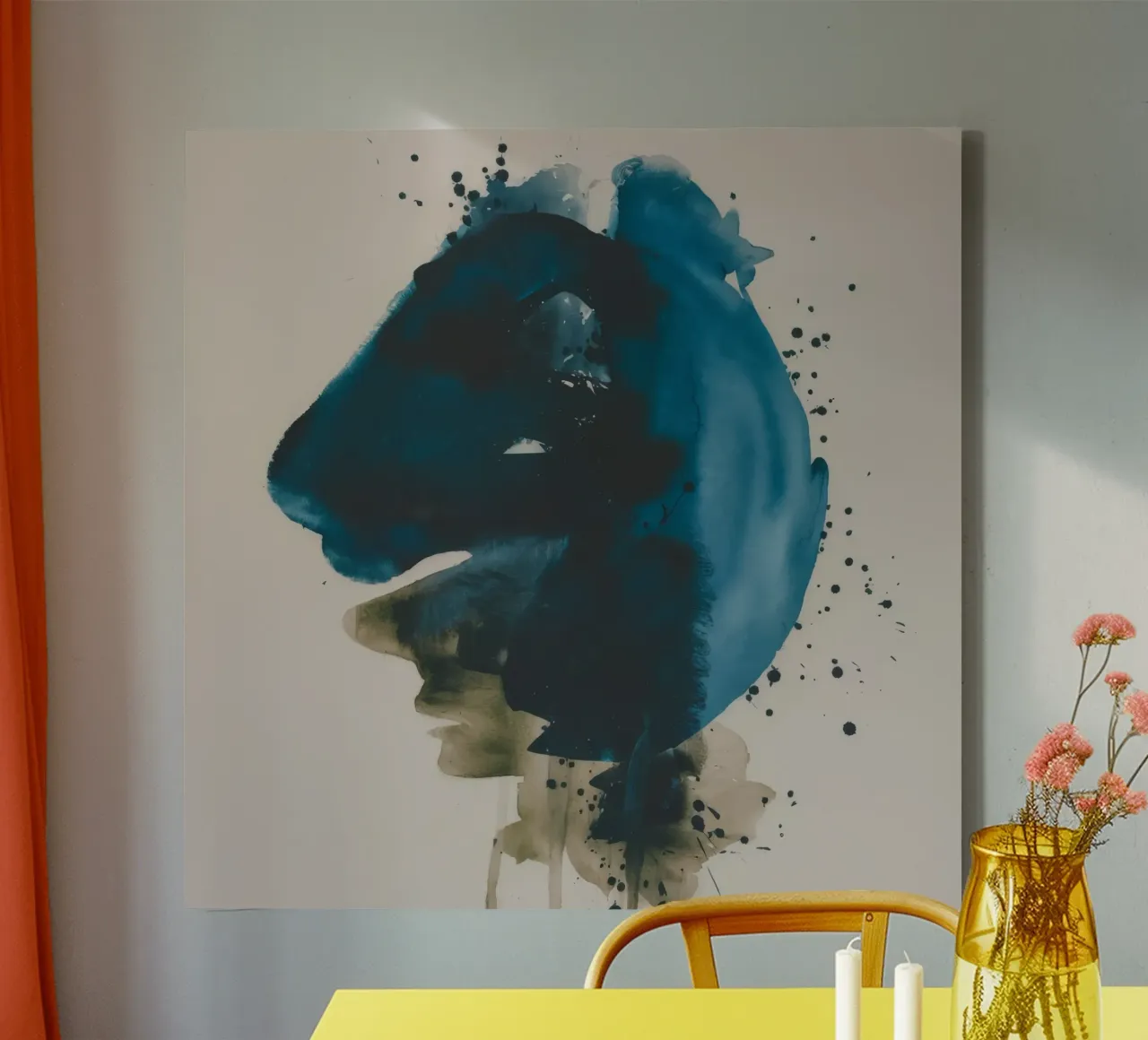 Cerulean Beest Blik canvas met Baklijst van Dream Spectrum