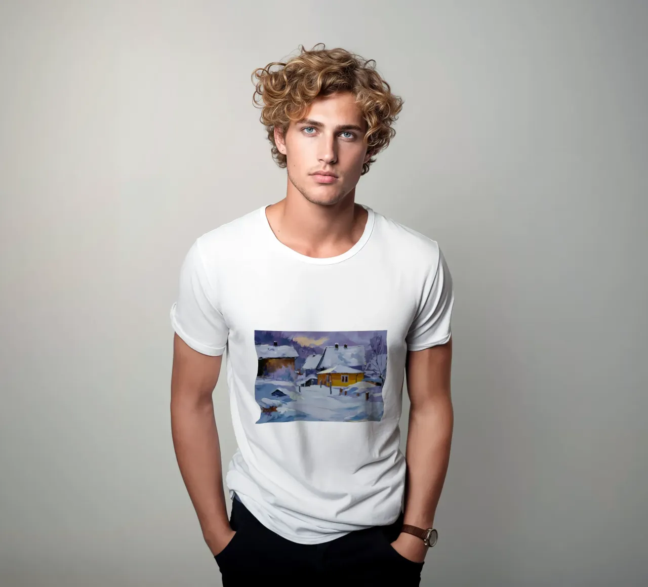 Sunlit Snow House t-shirt by Celestial Harmony
