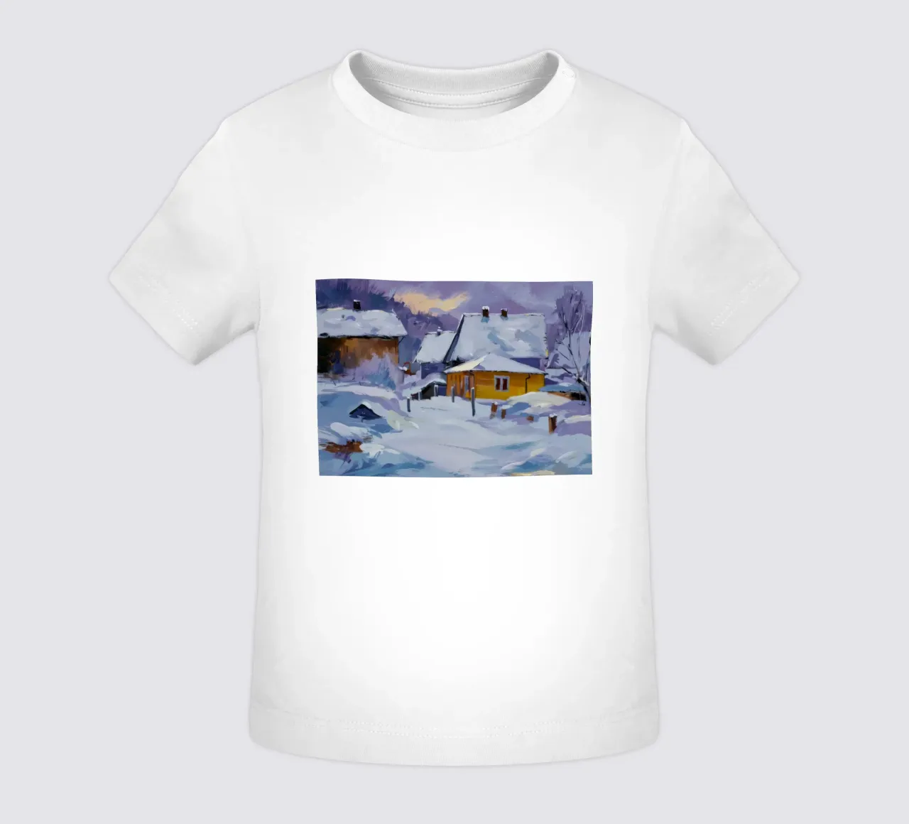 Sunlit Snow House baby t-shirt by Celestial Harmony