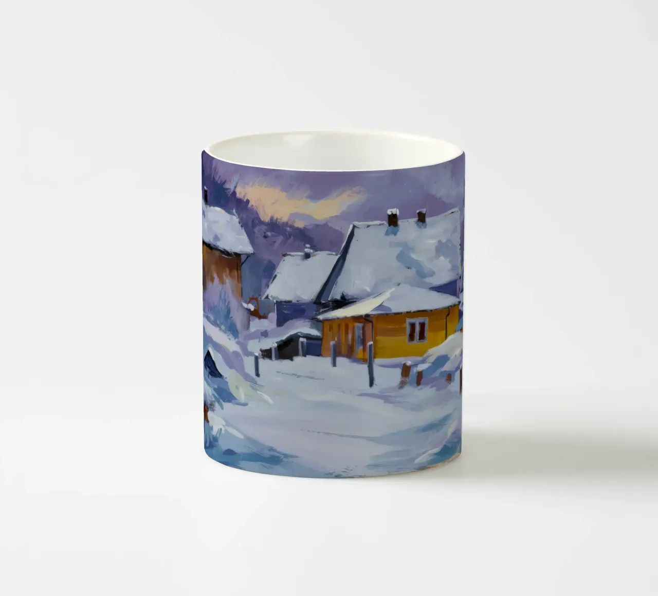 Casa di neve illuminata dal sole tazza in ceramica da Celestial Harmony