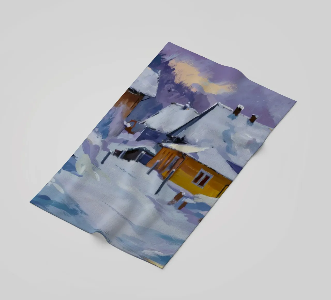 Casa di neve illuminata dal sole telo mare da Celestial Harmony