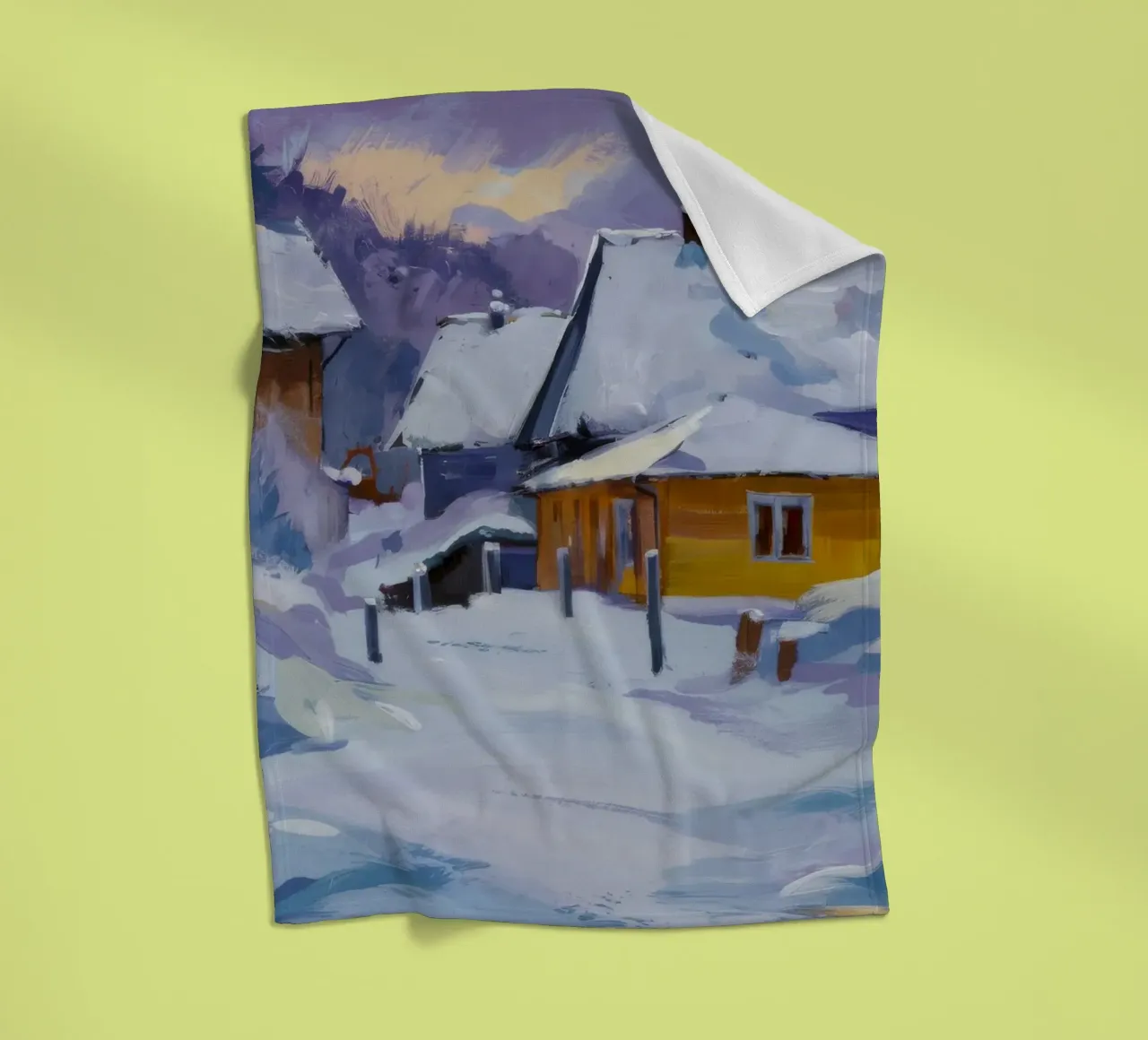 Casa di neve illuminata dal sole coperta in pile da Celestial Harmony