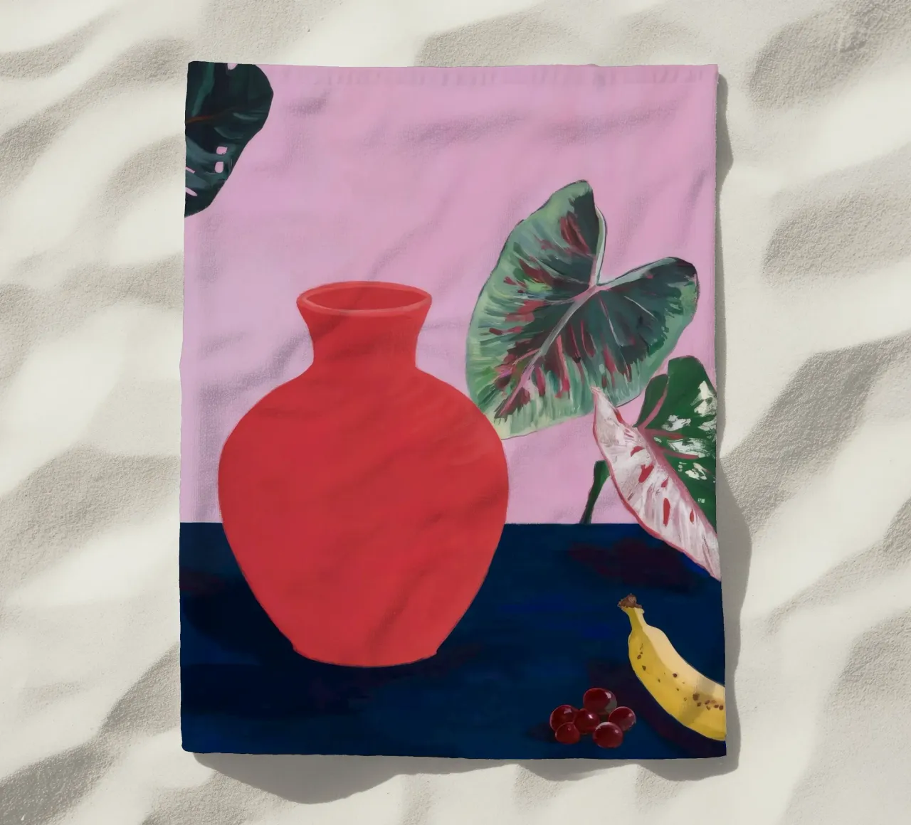 Audacia delle foglie cremisi telo mare da Opal Strokes