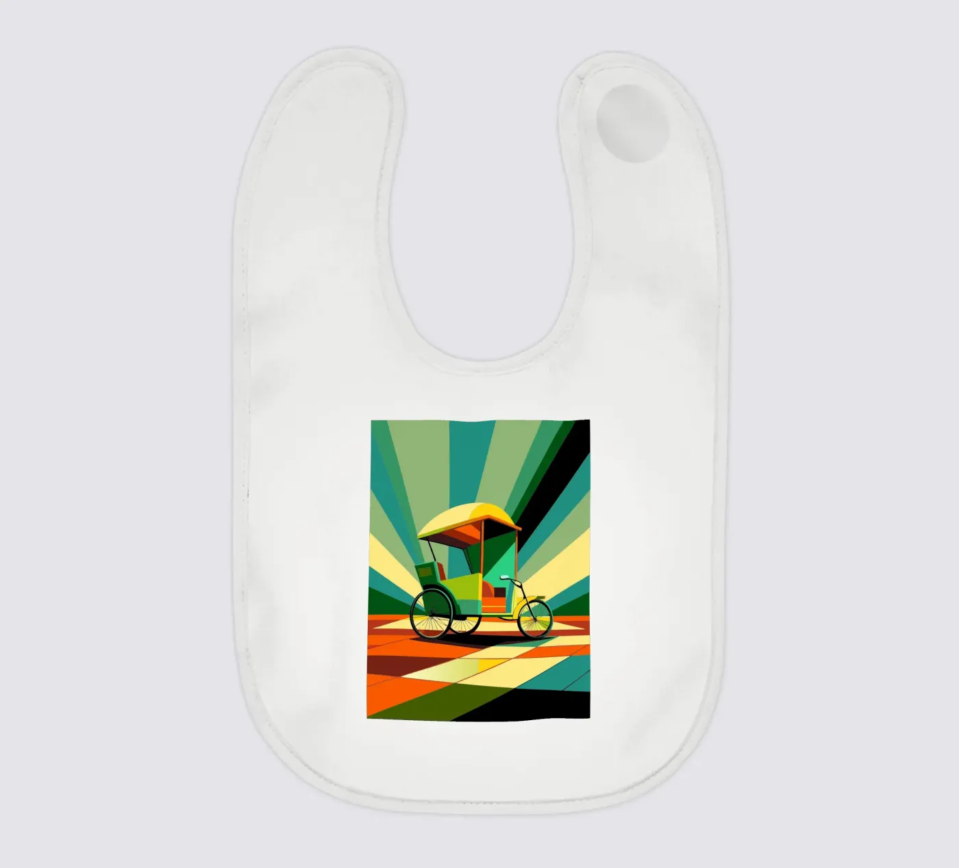 Rickshaw vector baby bib by Elfath