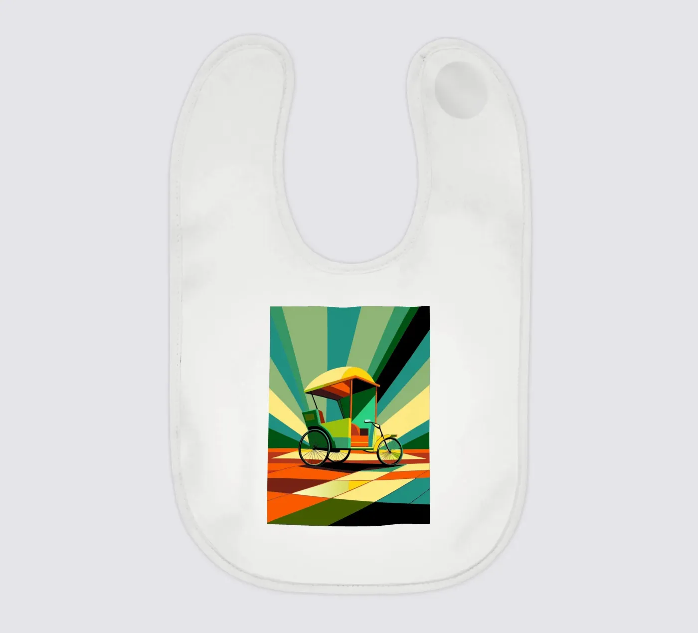 Rickshaw vector baby bib by Elfath