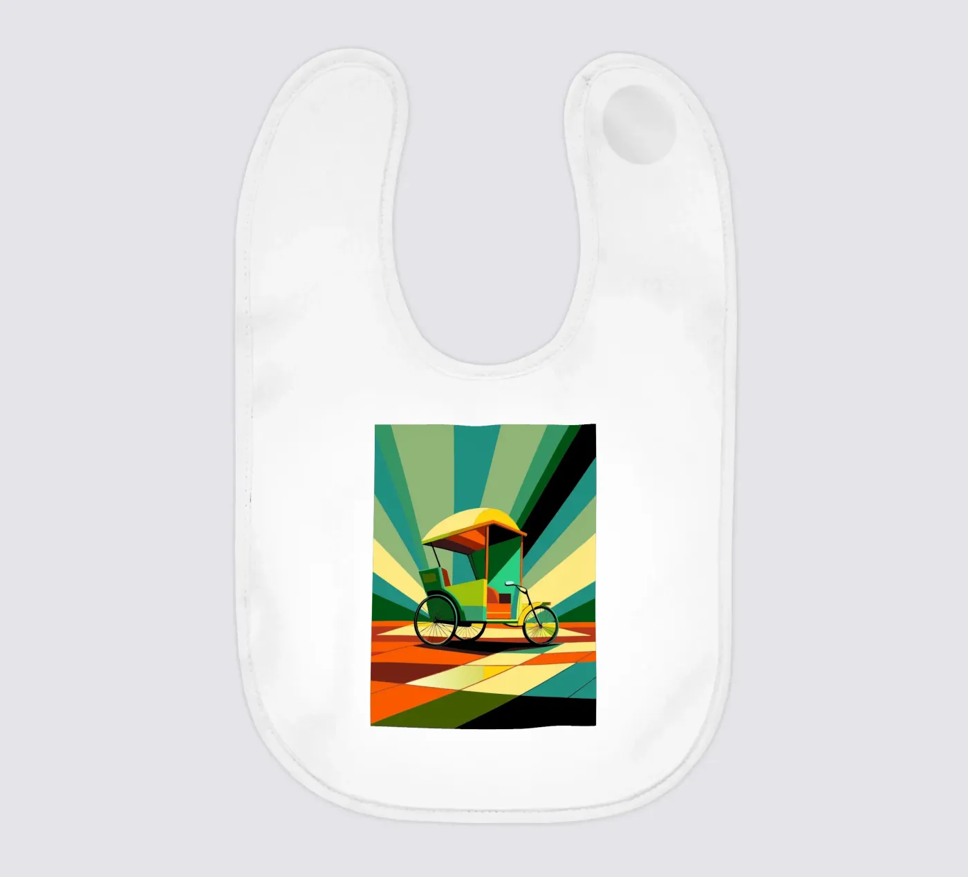 Rickshaw vector baby bib by Elfath