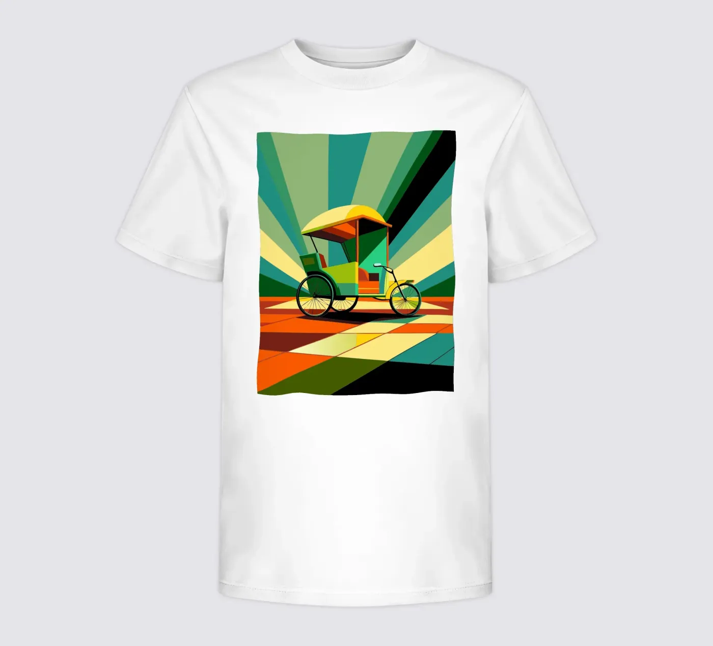 Rikscha-Vektor Kinder T-Shirt von Elfath