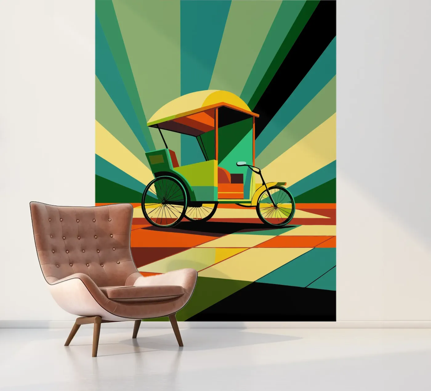 Riksja vector fotobehang van Elfath