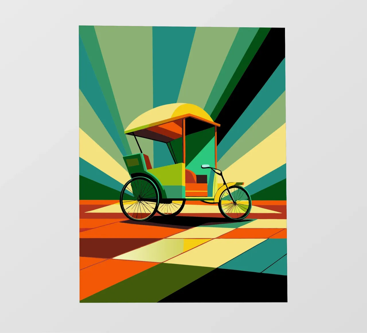 Riksja vector fotobehang van Elfath