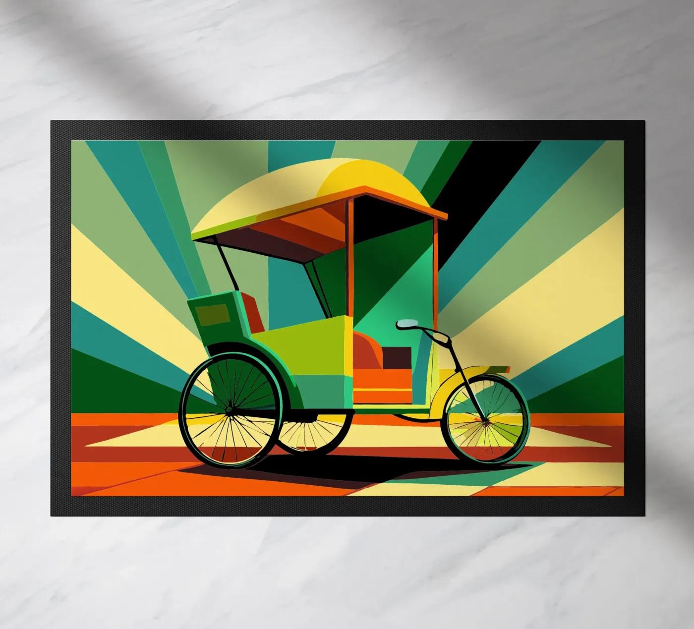 Rikscha-Vektor Fußmatte von Elfath