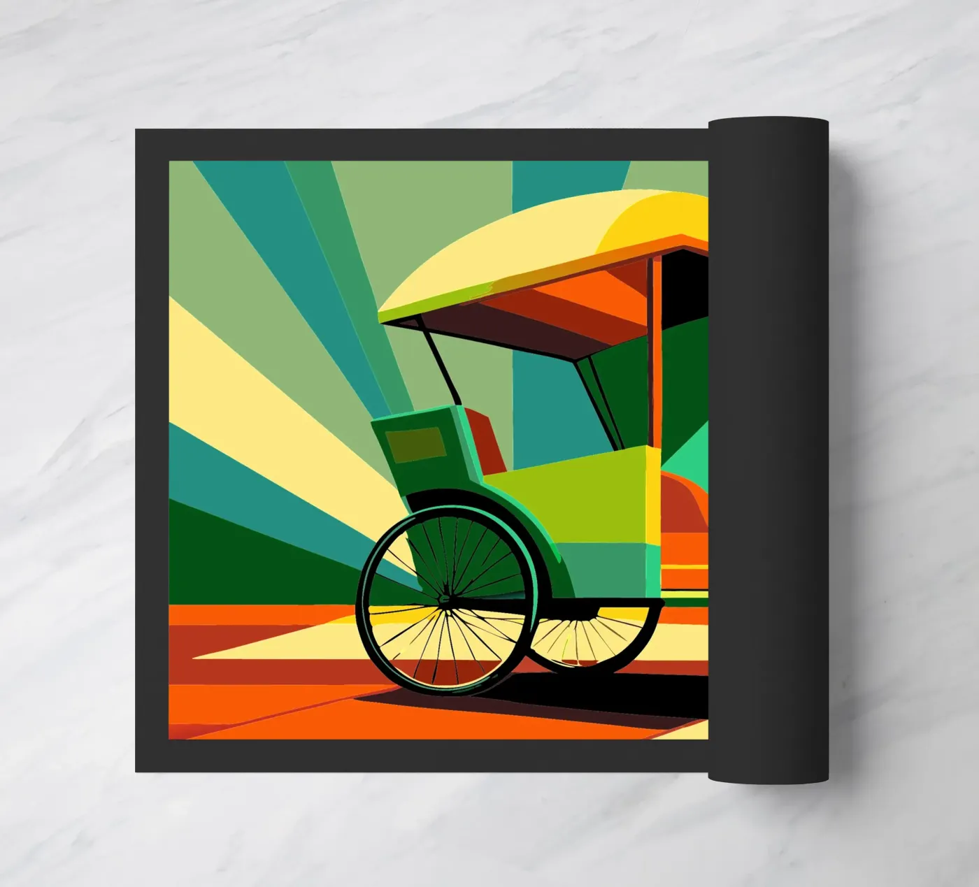 Rikscha-Vektor Fußmatte von Elfath