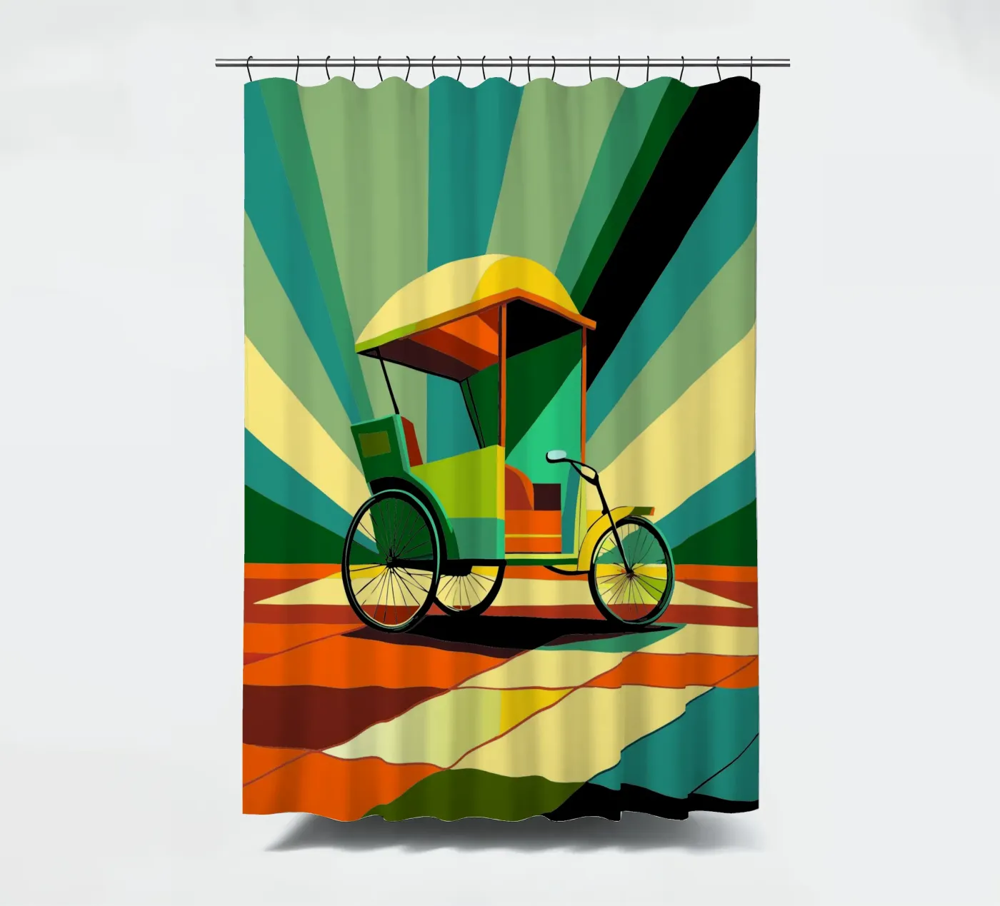 Rikscha-Vektor Duschvorhang von Elfath