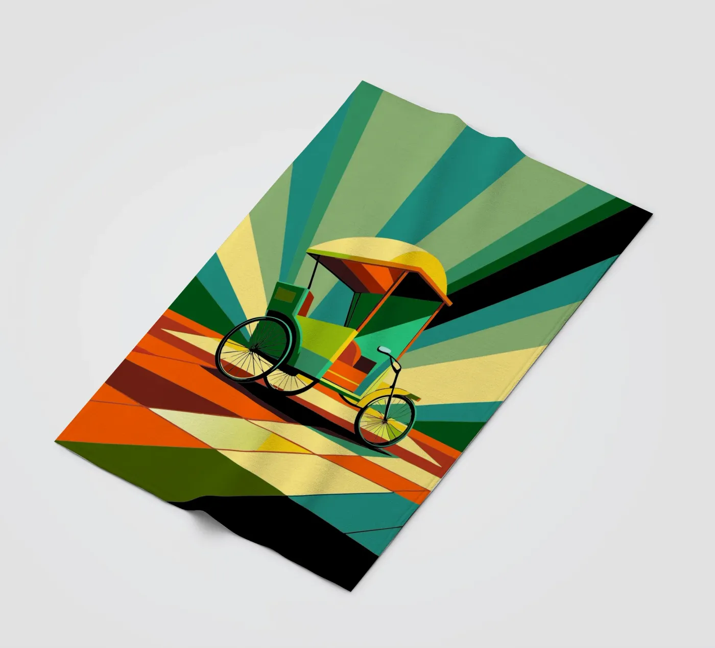 Rickshaw vector fleece blanket by Elfath