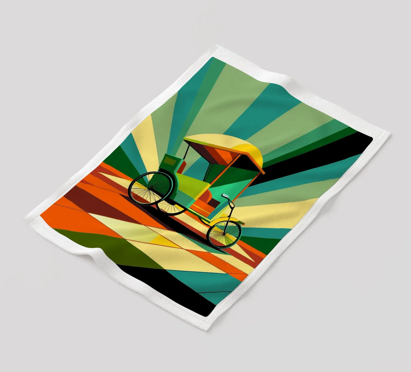 Rickshaw vector fleece blanket by Elfath
