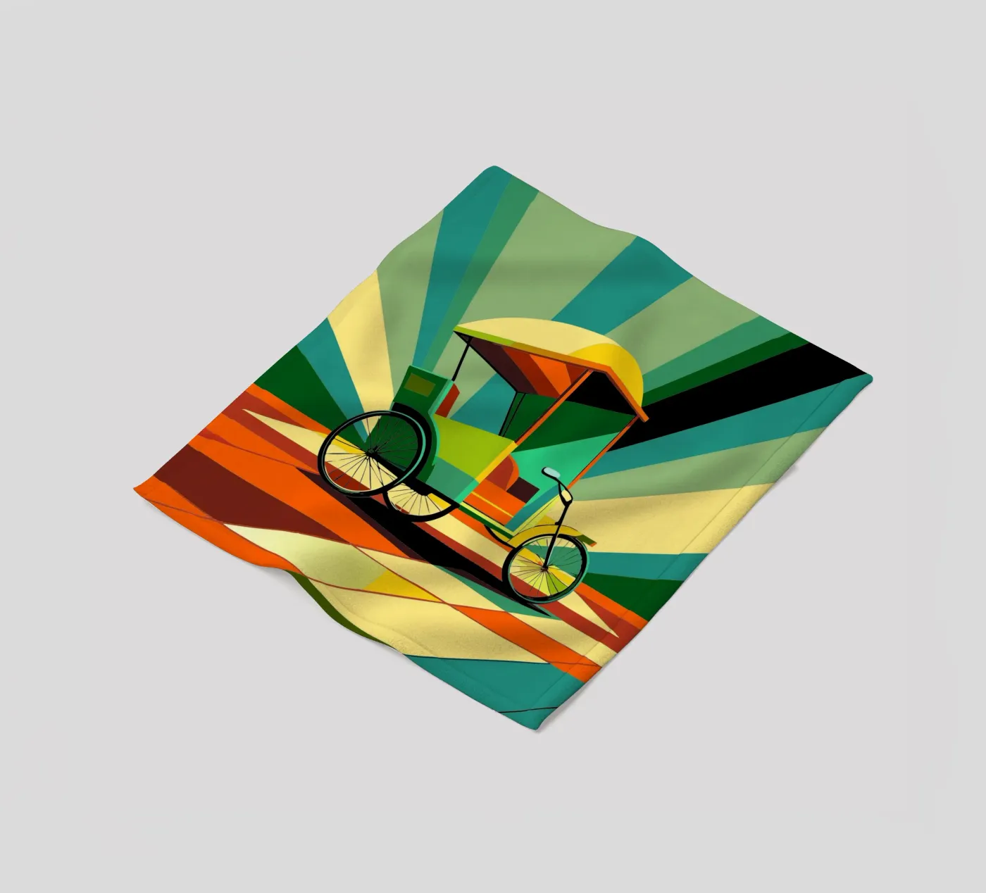 Rickshaw vector fleece blanket by Elfath