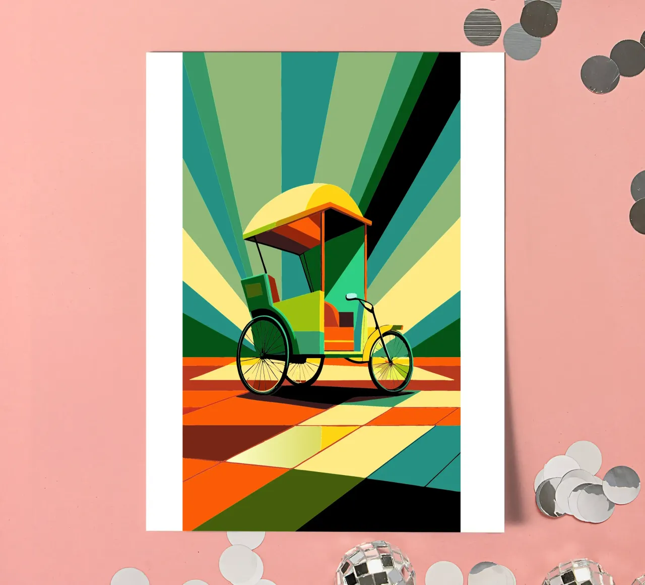 Rickshaw vector sticker sheet by Elfath