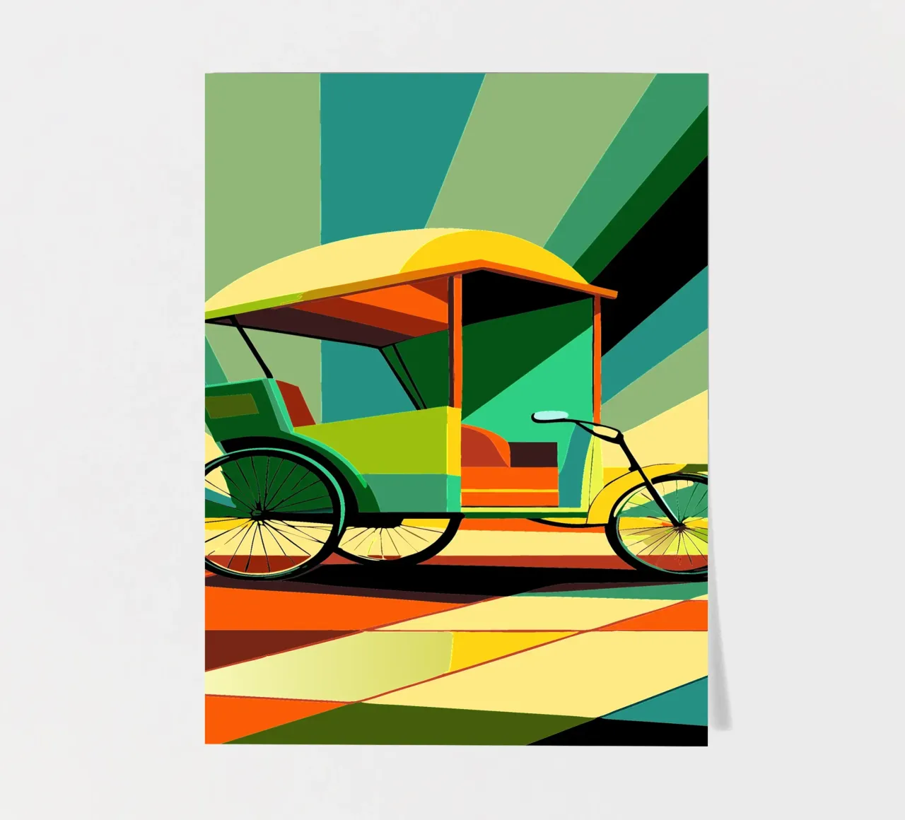 Rickshaw vector sticker sheet by Elfath