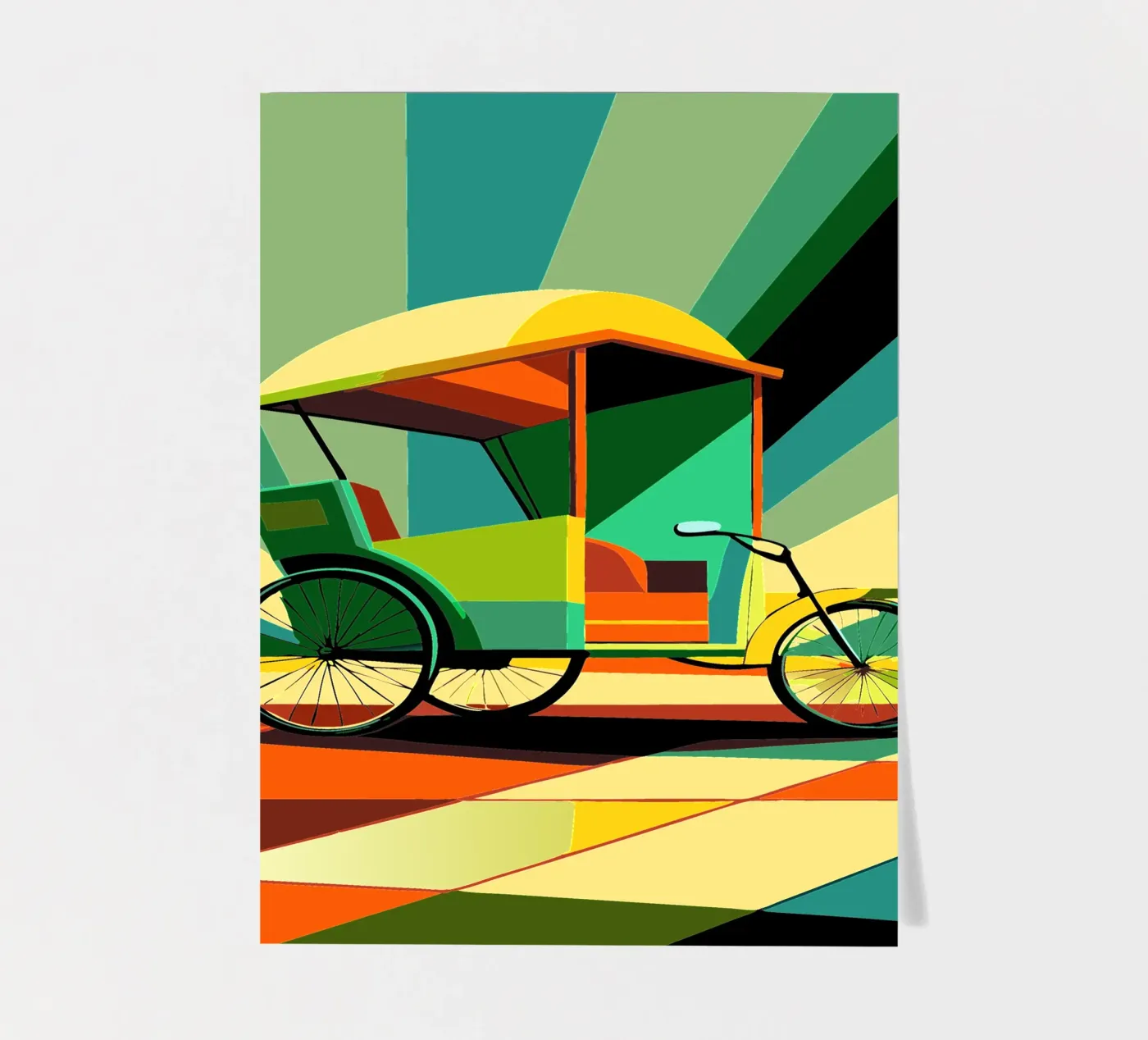 Rickshaw vector sticker sheet by Elfath
