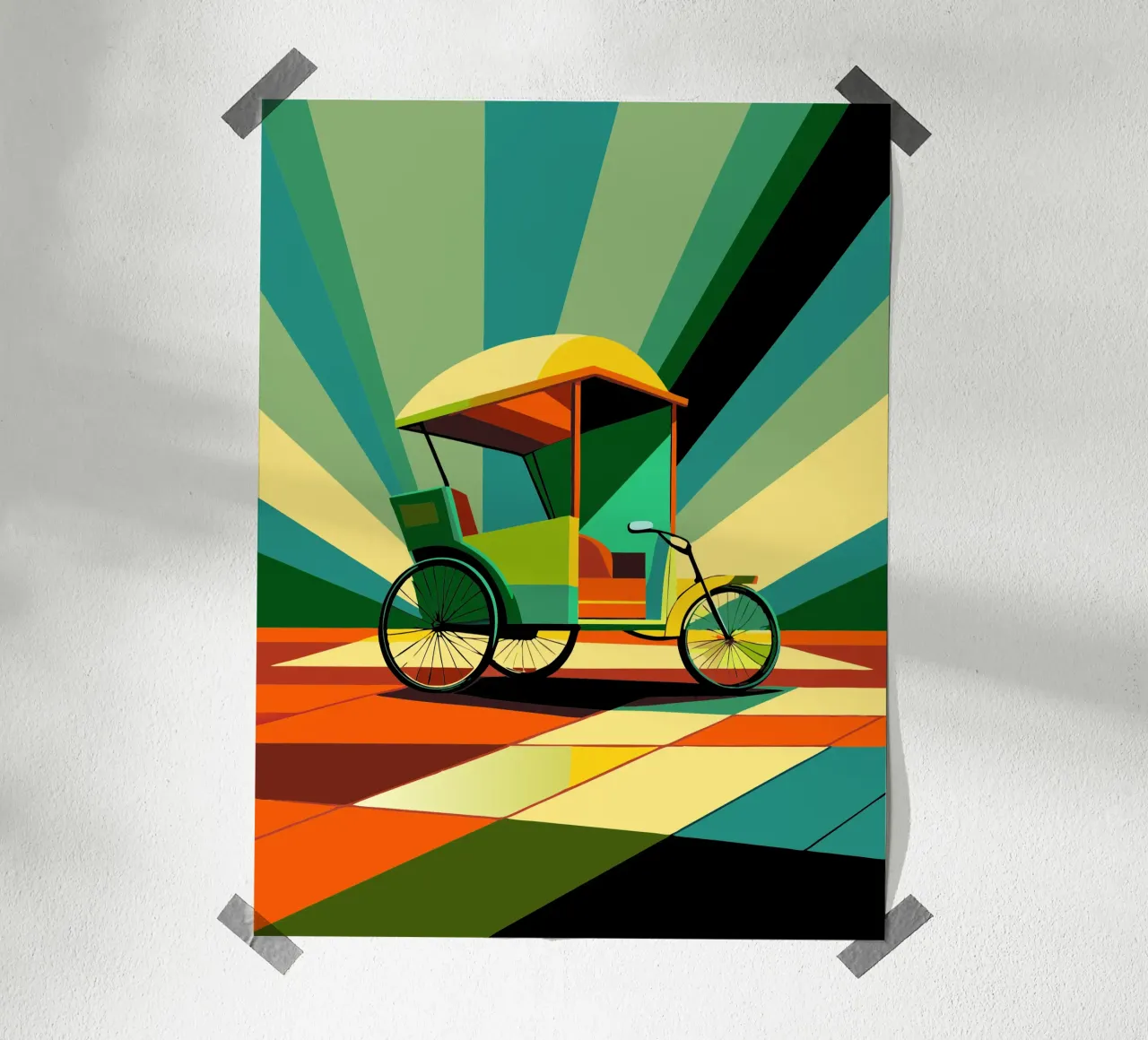 Rickshaw vector poster by Elfath