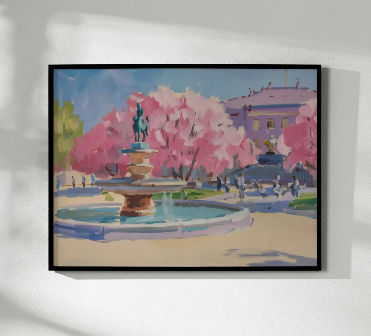 Fontana della gioia in fiore poster con telaio in alluminio da Celestial Harmony