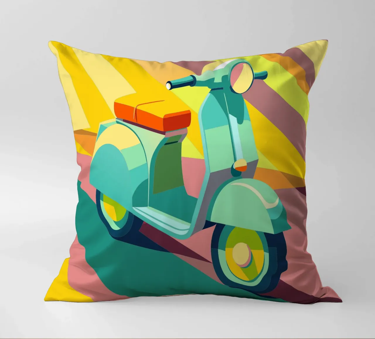scooter vector decorative cushion by Elfath