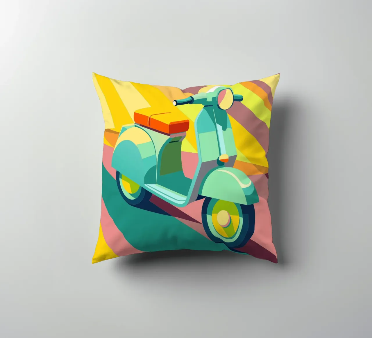 scooter vector decorative cushion by Elfath
