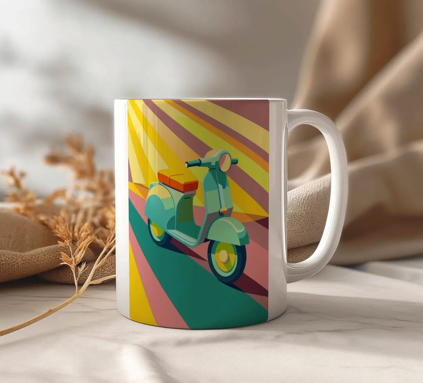 scooter vector ceramic mug by Elfath