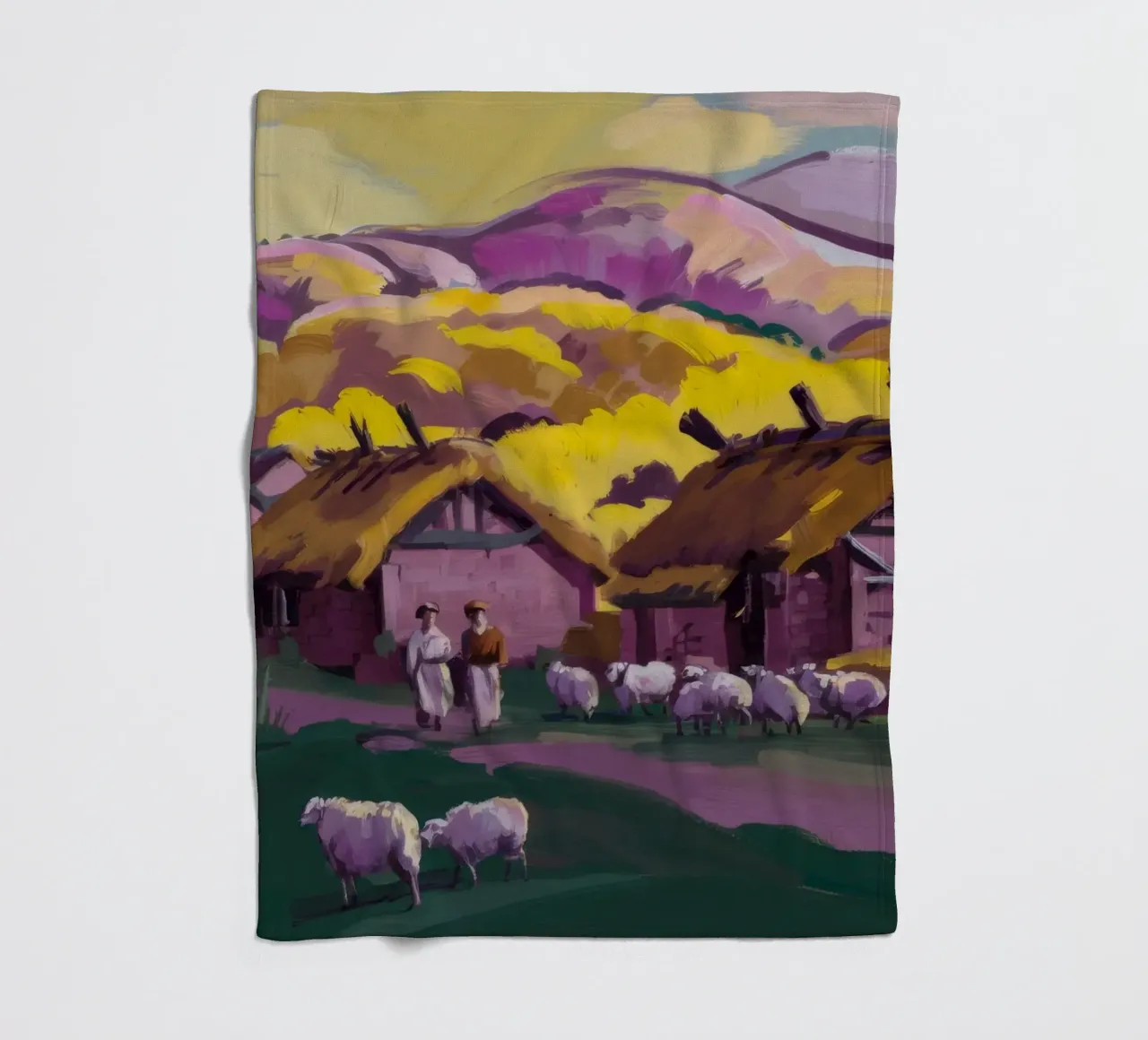 Rustic Farmstead Charm fleece blanket by Radiance Landscape